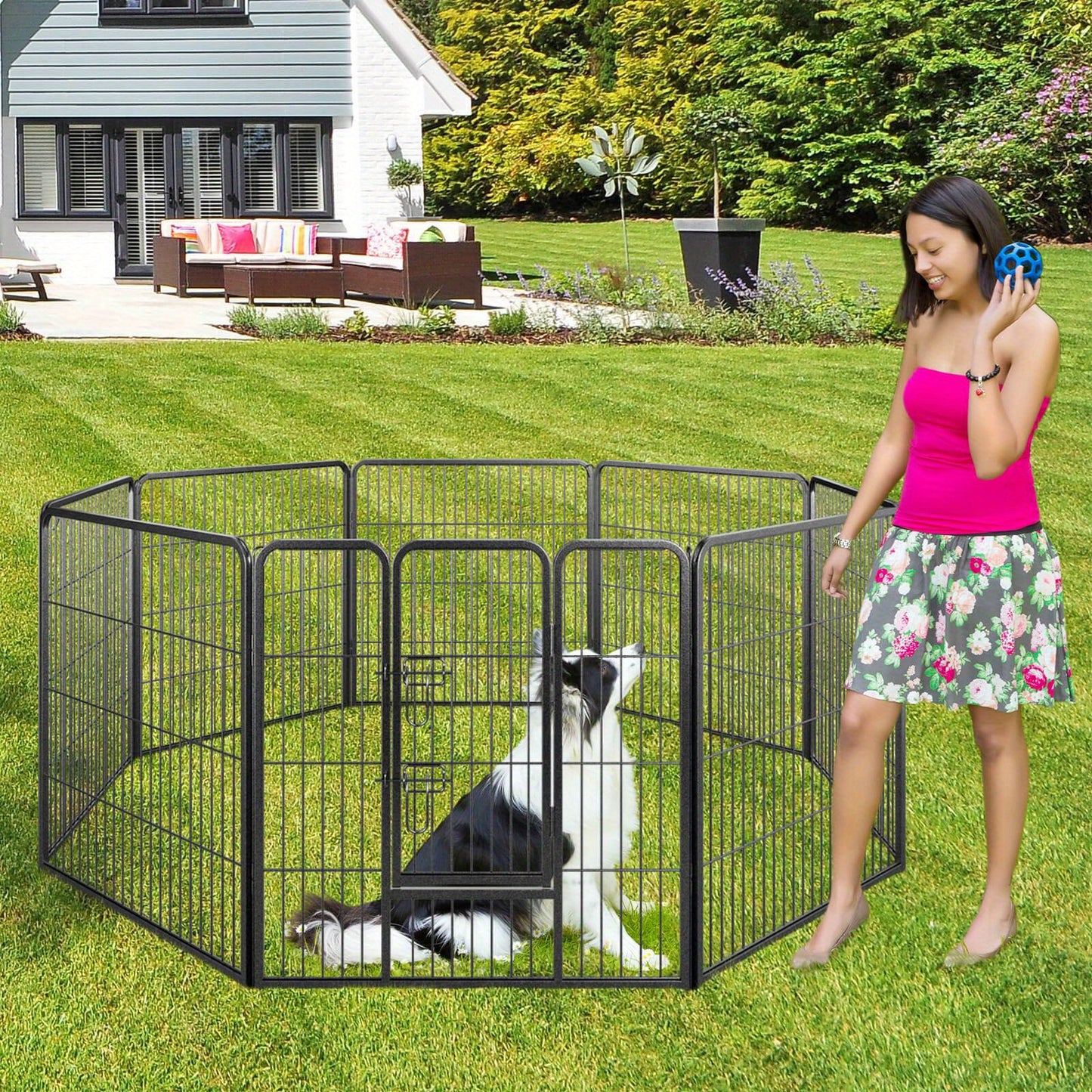 PawPalace 8-Panel Playpen
