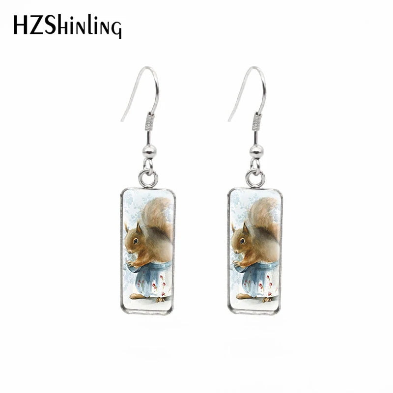 Sassy Squirrel Sparkle: Handmade Forest Charm Earrings