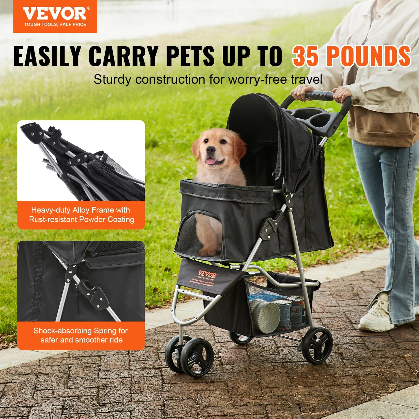 The Wag-A-Wheel - 3 Wheel Pet Stroller