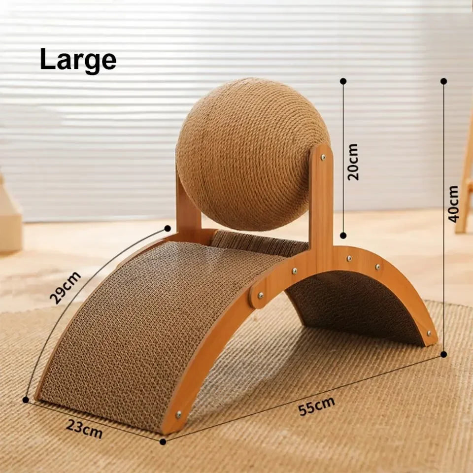 Scratch 'n’ Roll - Wooden Kitten Scratching Ball and scratch pad