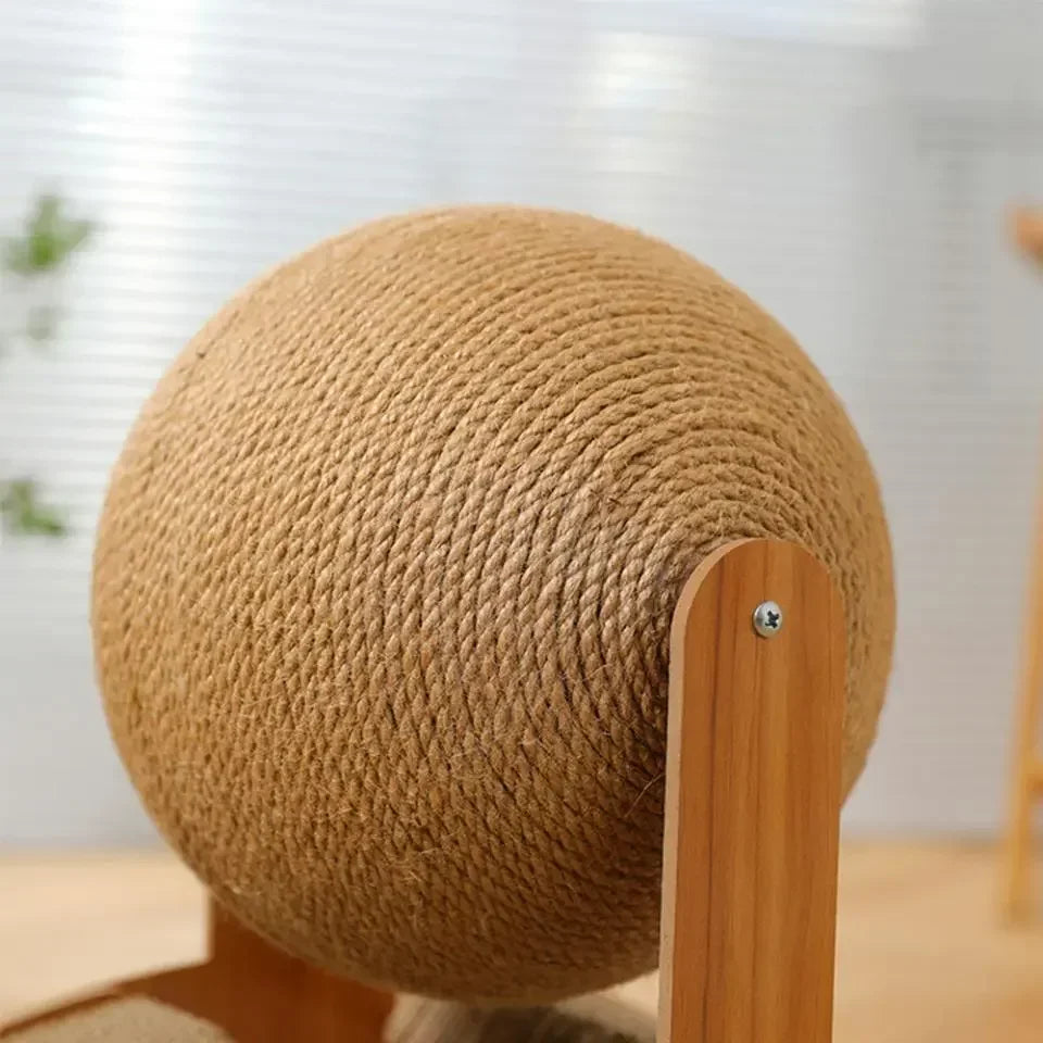 Scratch 'n’ Roll - Wooden Kitten Scratching Ball and scratch pad