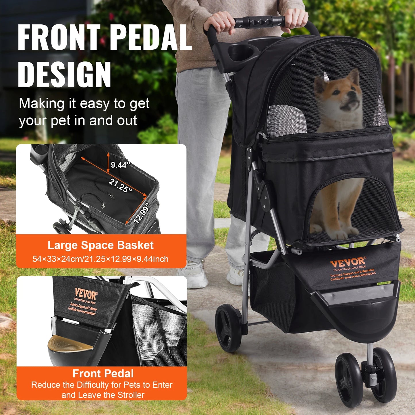 The Wag-A-Wheel - 3 Wheel Pet Stroller