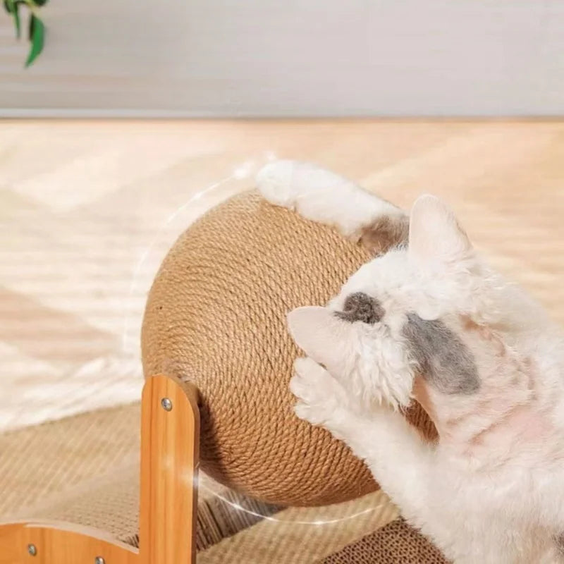 Scratch 'n’ Roll - Wooden Kitten Scratching Ball and scratch pad