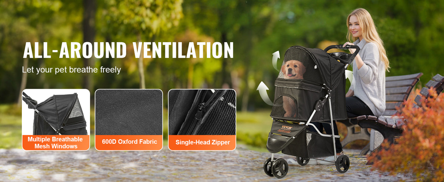 The Wag-A-Wheel - 3 Wheel Pet Stroller