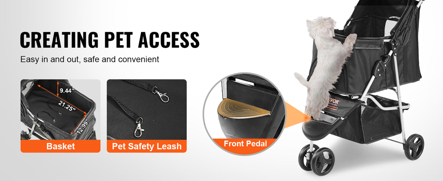 The Wag-A-Wheel - 3 Wheel Pet Stroller
