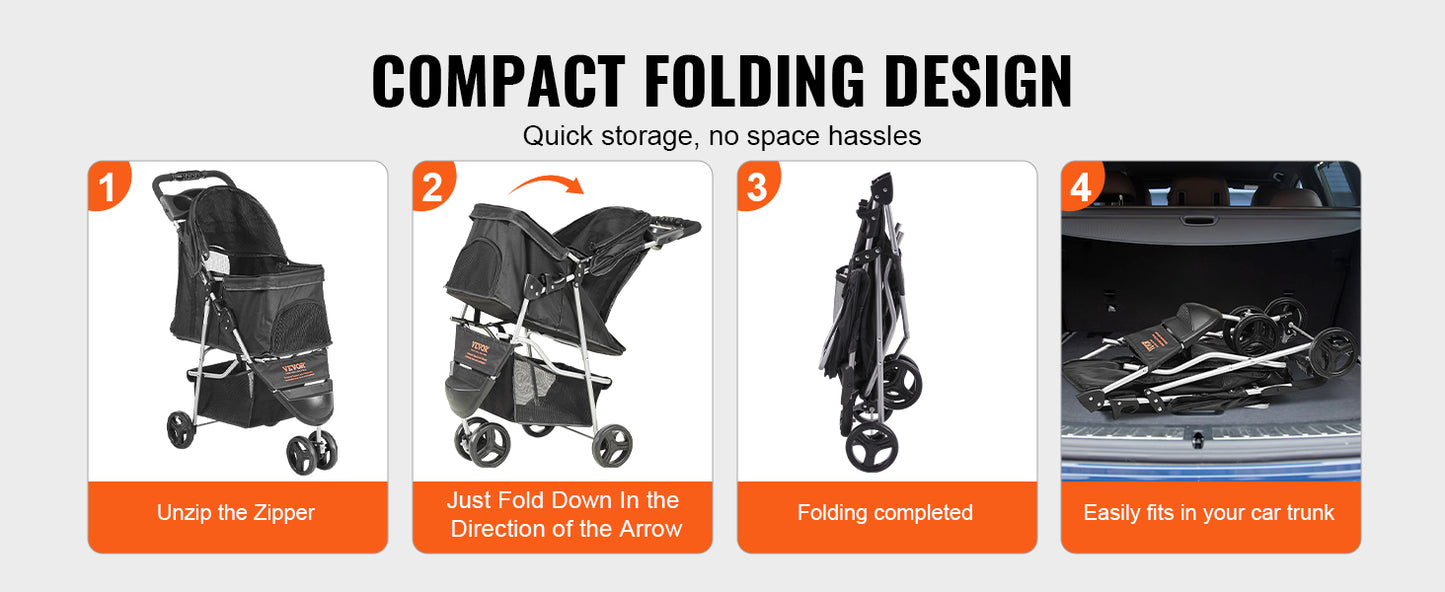 The Wag-A-Wheel - 3 Wheel Pet Stroller