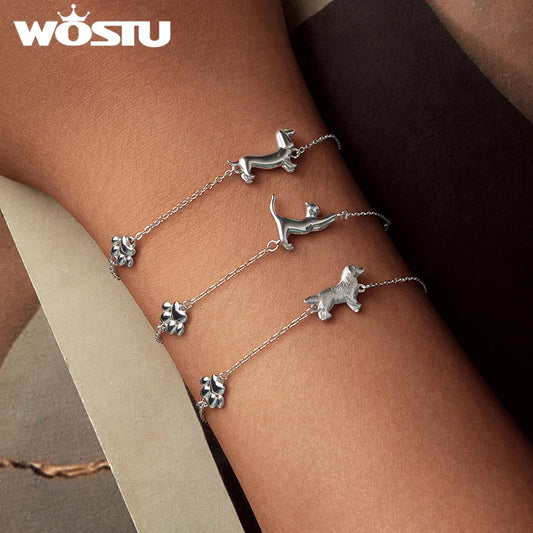 Pawlinks Sterling Silver Charm Bracelet