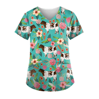 Paw-fessional Prints Scrub Tops