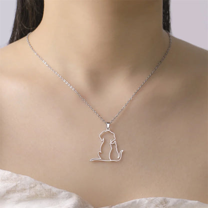 Pawfect Hug Pet Lover Pendant Necklace