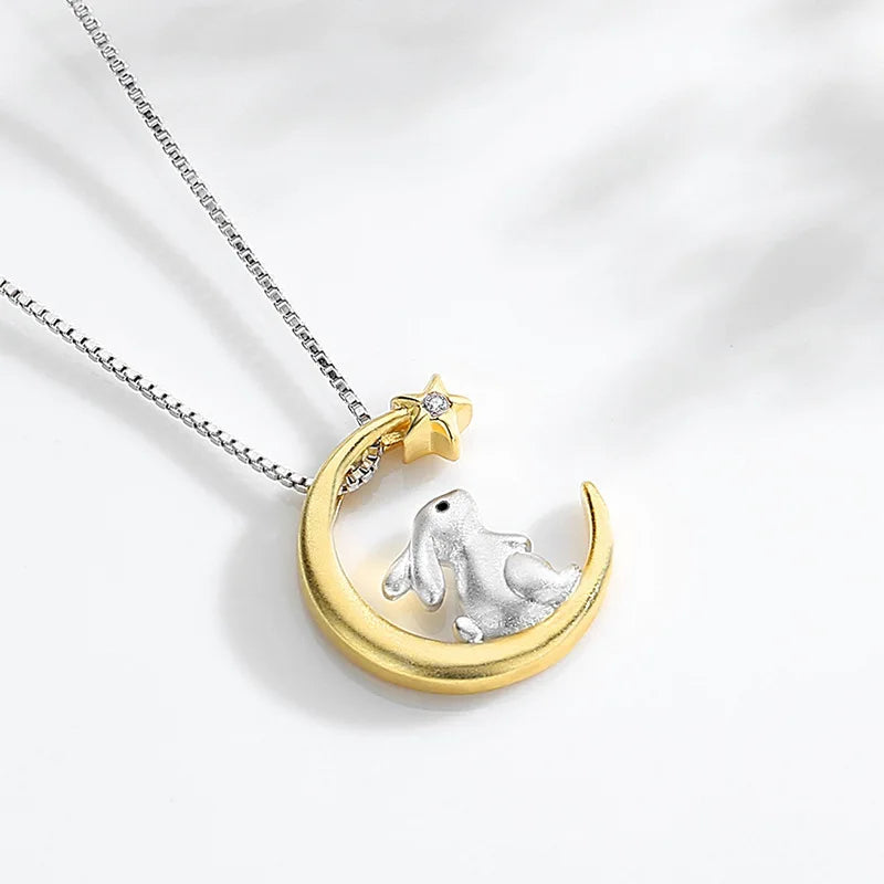 LunaHop Moon Rabbit Pendant Necklace
