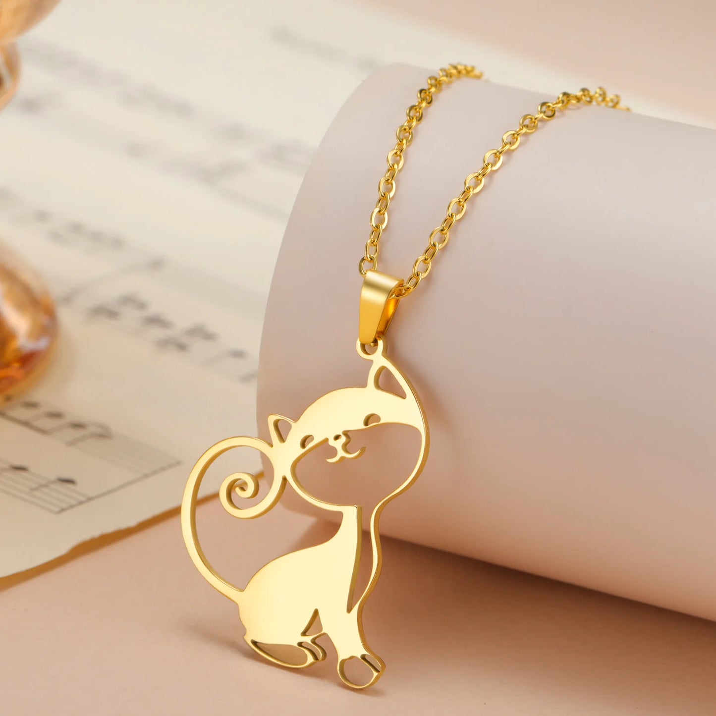 Purrfectly Yours Cat Pendant Necklace