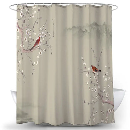 Feathered Florals Shower Curtain