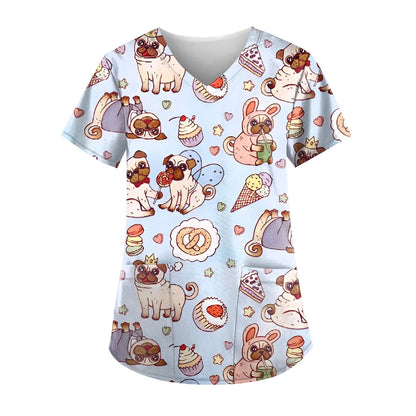 Paw-fessional Prints Scrub Tops