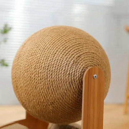 Scratch 'n’ Roll - Wooden Kitten Scratching Ball and scratch pad