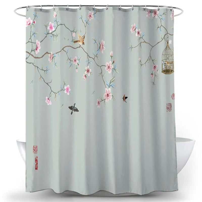 Feathered Florals Shower Curtain