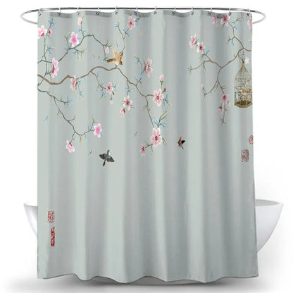 Feathered Florals Shower Curtain