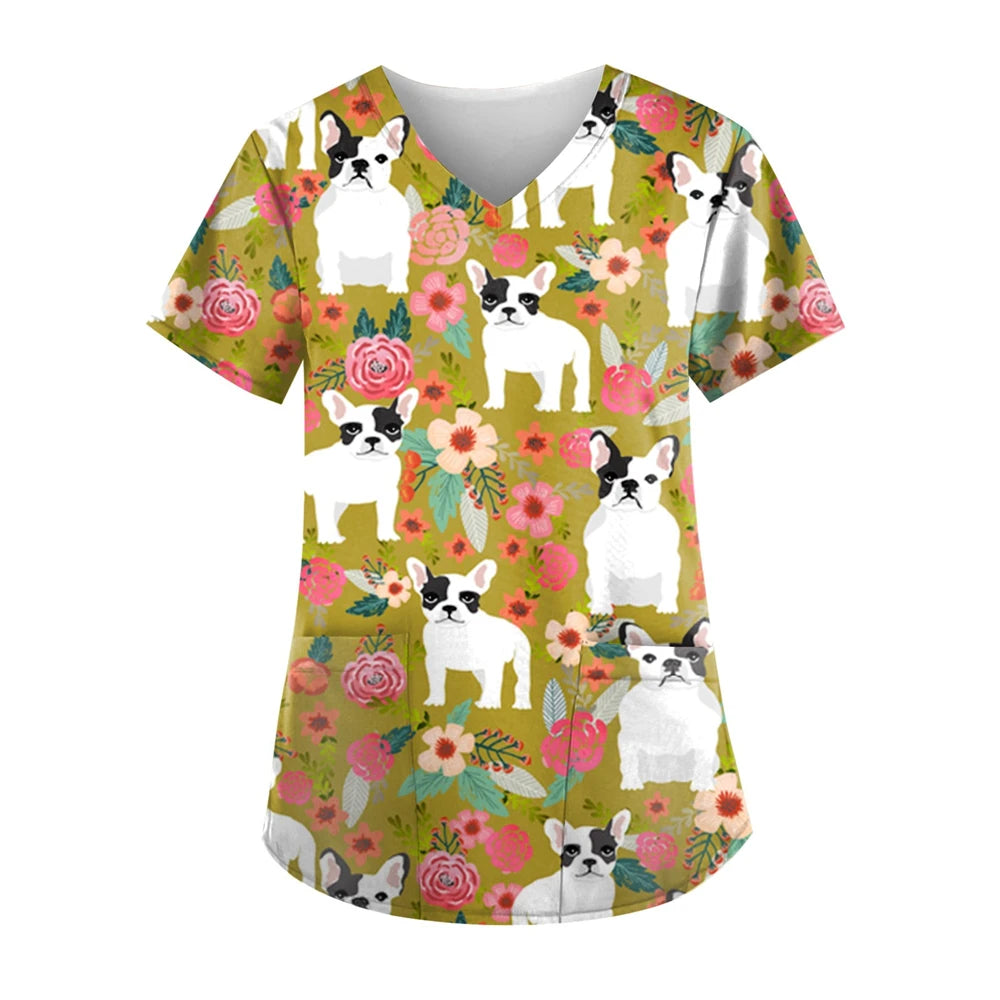 Paw-fessional Prints Scrub Tops