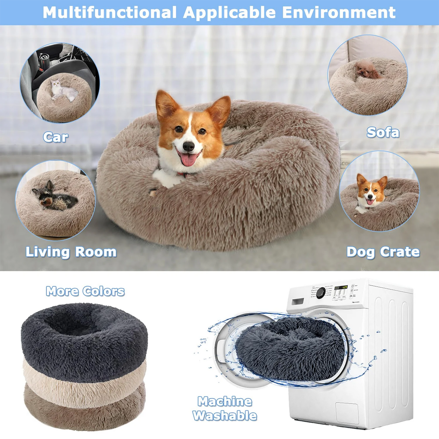 SnuggleNest Luxe Plush Pet Bed
