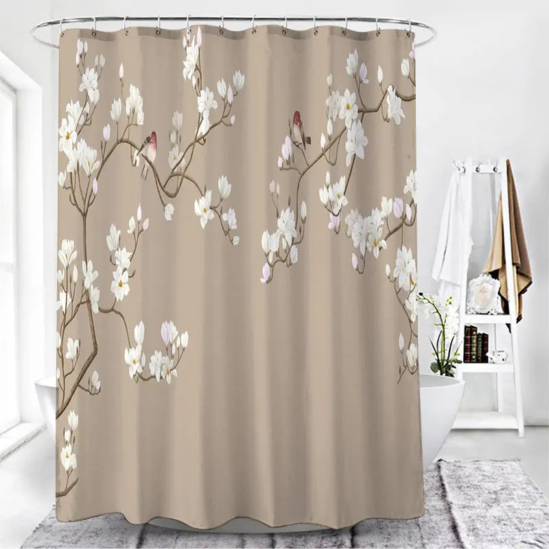 Feathered Florals Shower Curtain