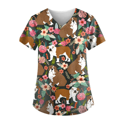 Paw-fessional Prints Scrub Tops