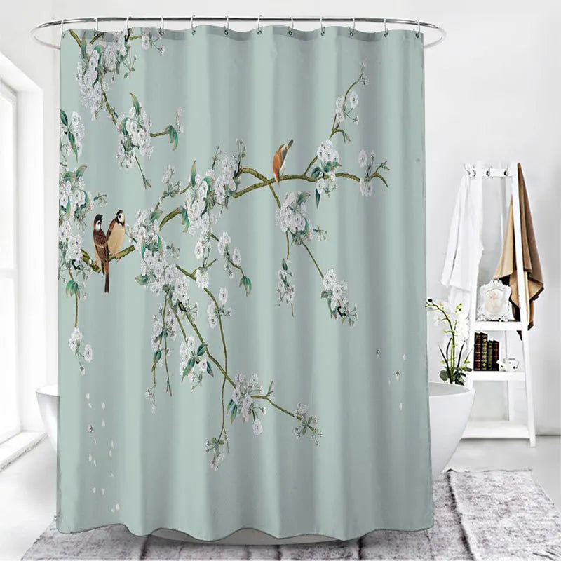 Feathered Florals Shower Curtain
