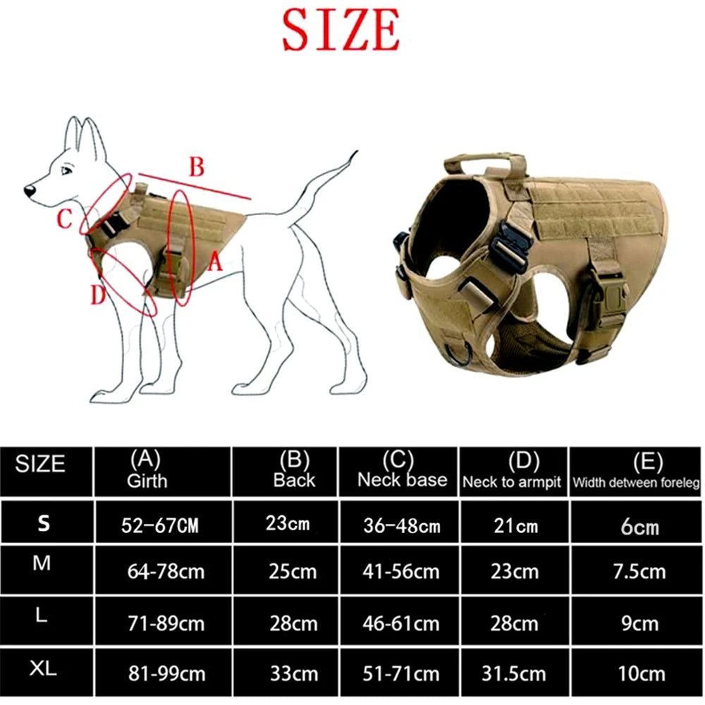 K9 Commando Tactical Dog Harness & Leash Set