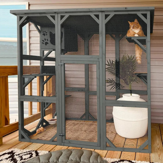 PurrPalace XL Cat Catio & Playhouse