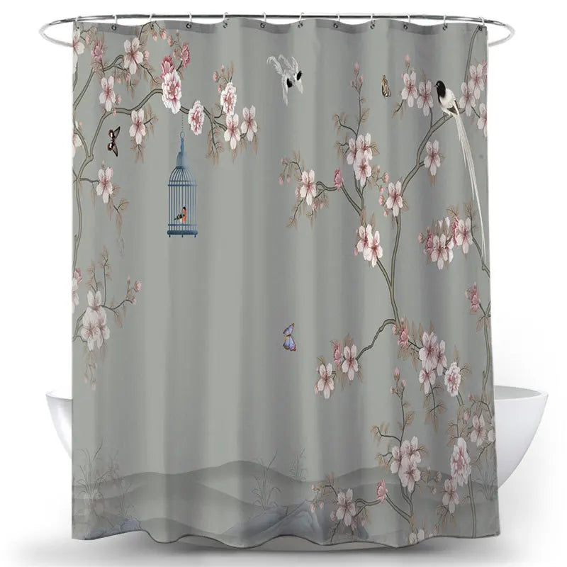 Feathered Florals Shower Curtain