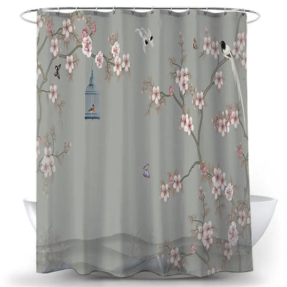 Feathered Florals Shower Curtain