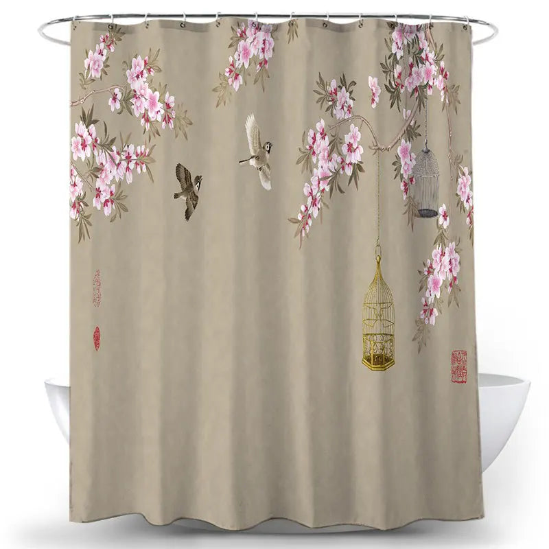 Feathered Florals Shower Curtain