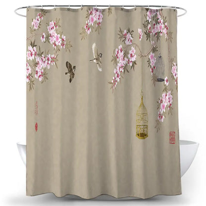 Feathered Florals Shower Curtain