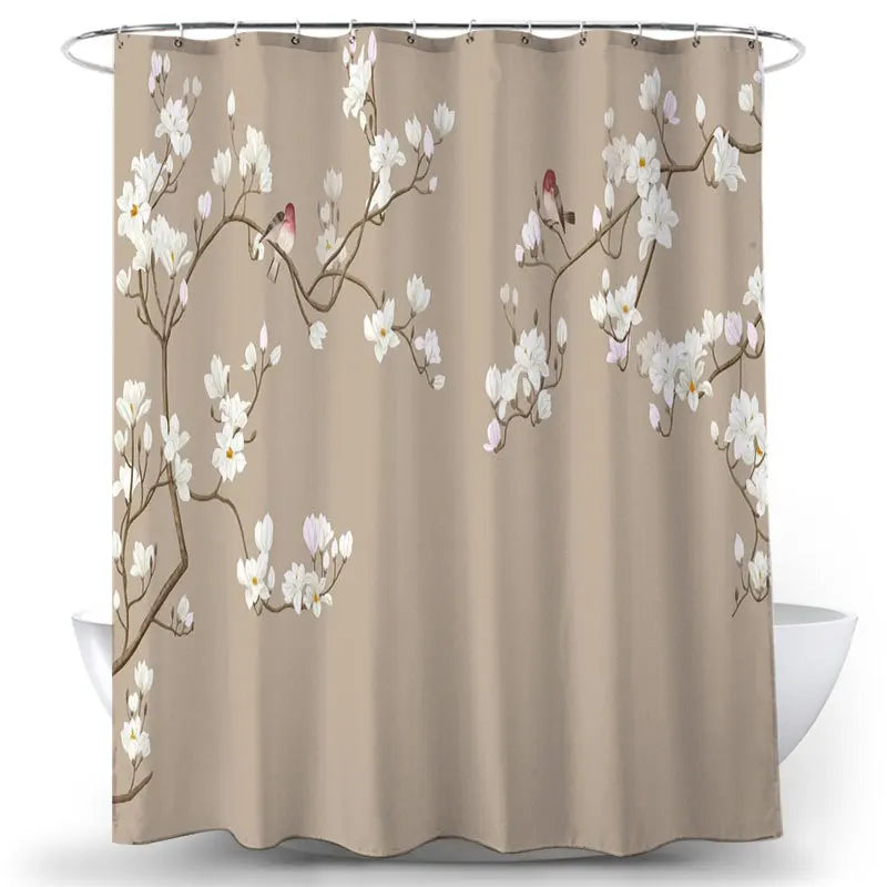 Feathered Florals Shower Curtain