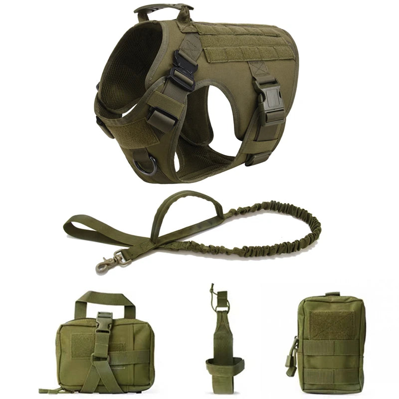 K9 Commando Tactical Dog Harness & Leash Set