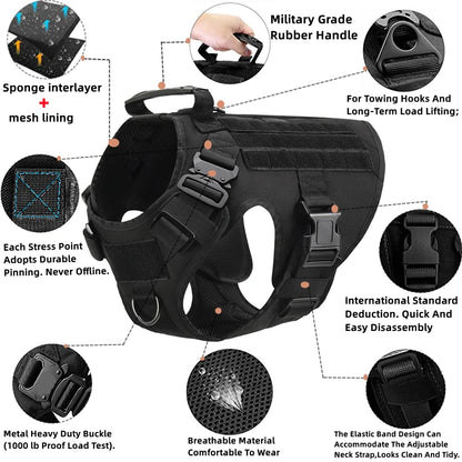 K9 Commando Tactical Dog Harness & Leash Set
