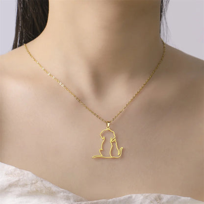 Pawfect Hug Pet Lover Pendant Necklace