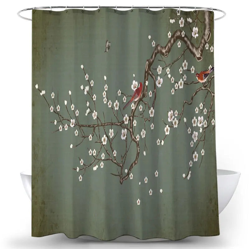 Feathered Florals Shower Curtain