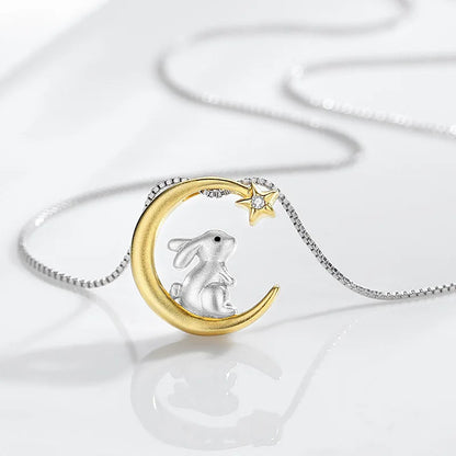 LunaHop Moon Rabbit Pendant Necklace
