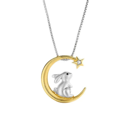 LunaHop Moon Rabbit Pendant Necklace
