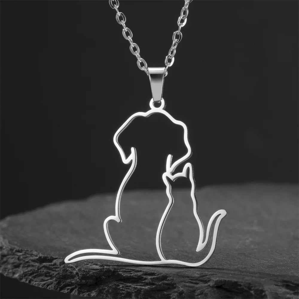 Pawfect Hug Pet Lover Pendant Necklace