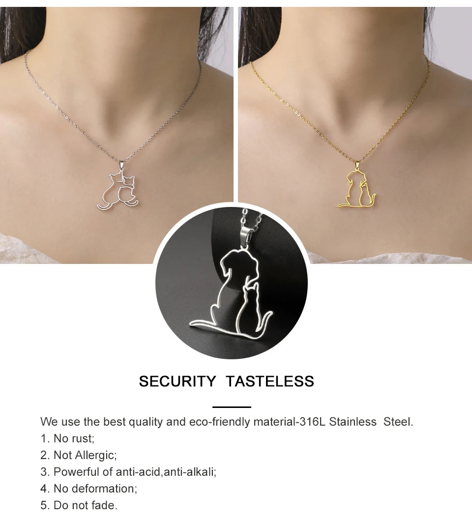 Pawfect Hug Pet Lover Pendant Necklace