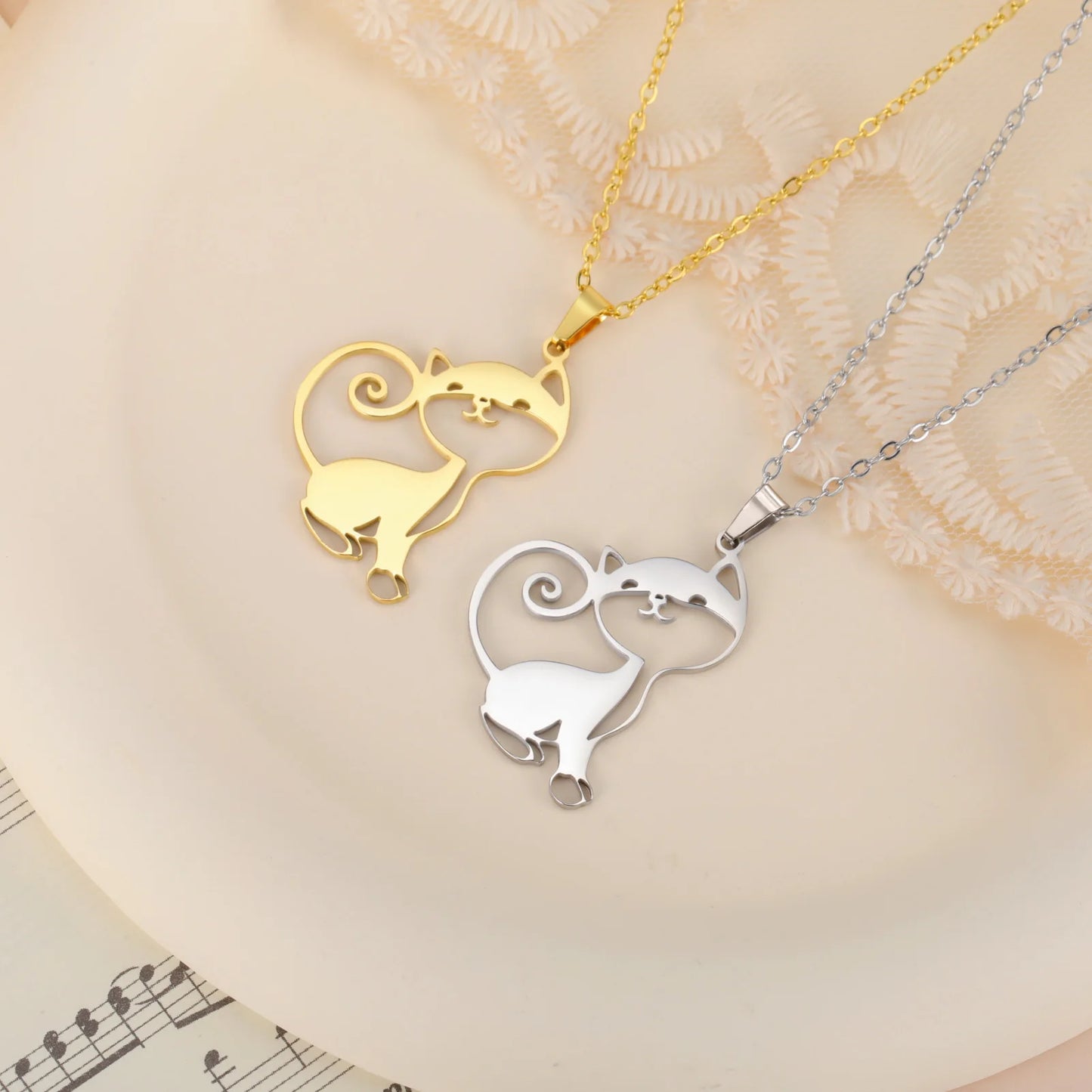 Purrfectly Yours Cat Pendant Necklace