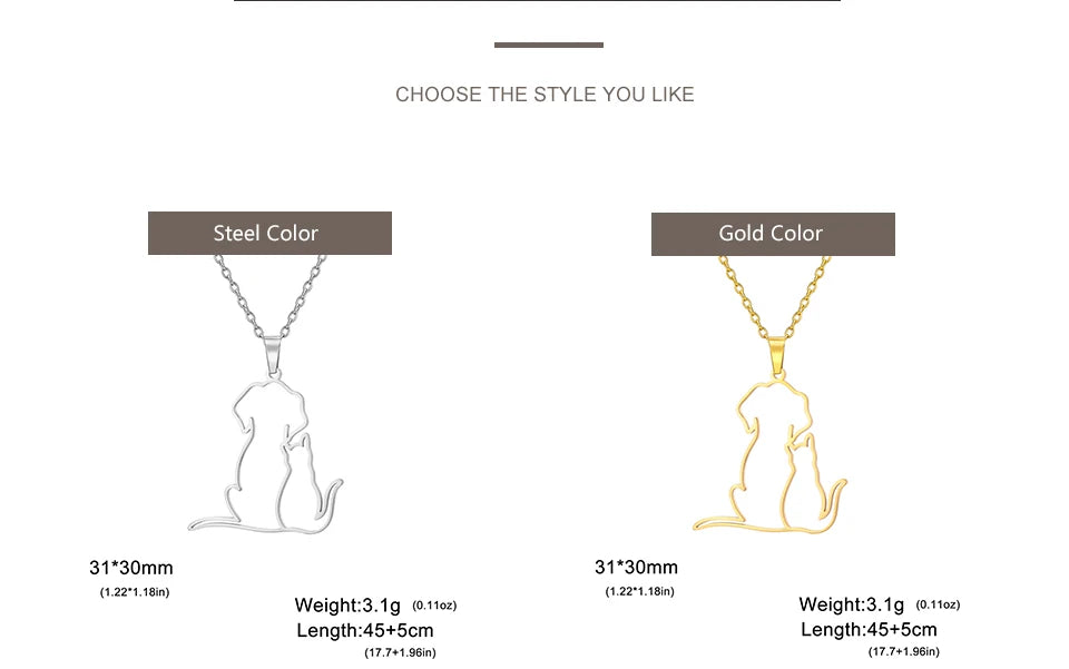 Pawfect Hug Pet Lover Pendant Necklace