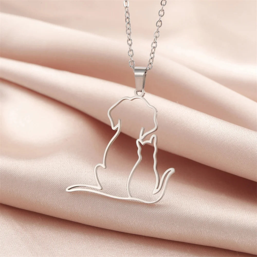 Pawfect Hug Pet Lover Pendant Necklace