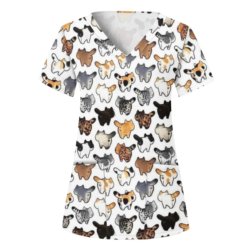 Paw-fessional Prints Scrub Tops