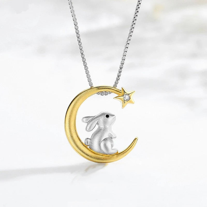 LunaHop Moon Rabbit Pendant Necklace