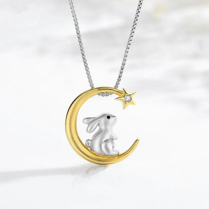 LunaHop Moon Rabbit Pendant Necklace
