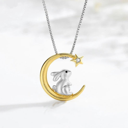 LunaHop Moon Rabbit Pendant Necklace