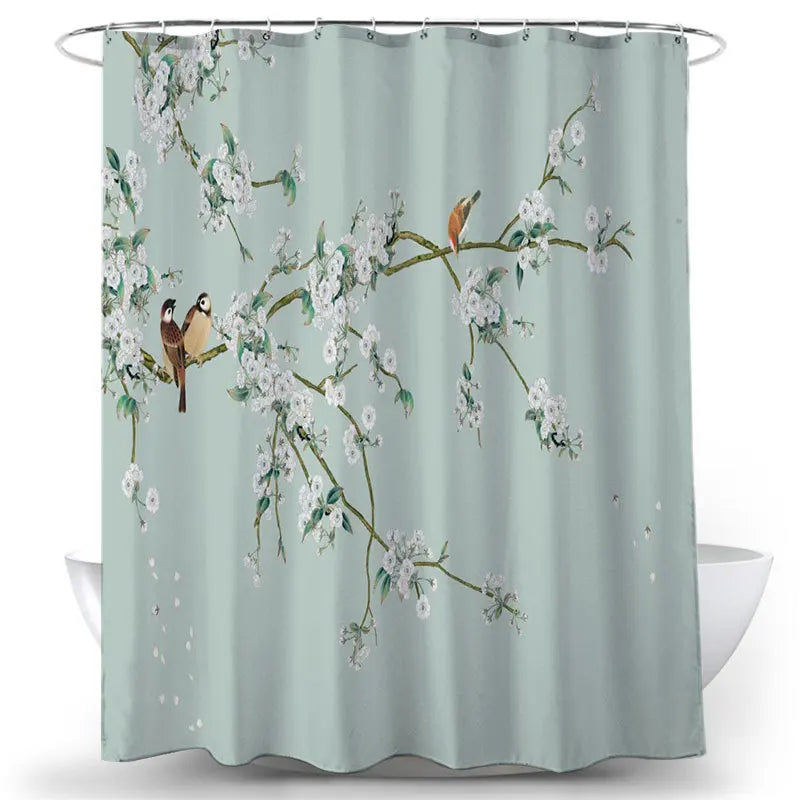 Feathered Florals Shower Curtain