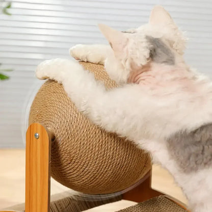 Scratch 'n’ Roll - Wooden Kitten Scratching Ball and scratch pad