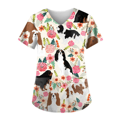 Paw-fessional Prints Scrub Tops